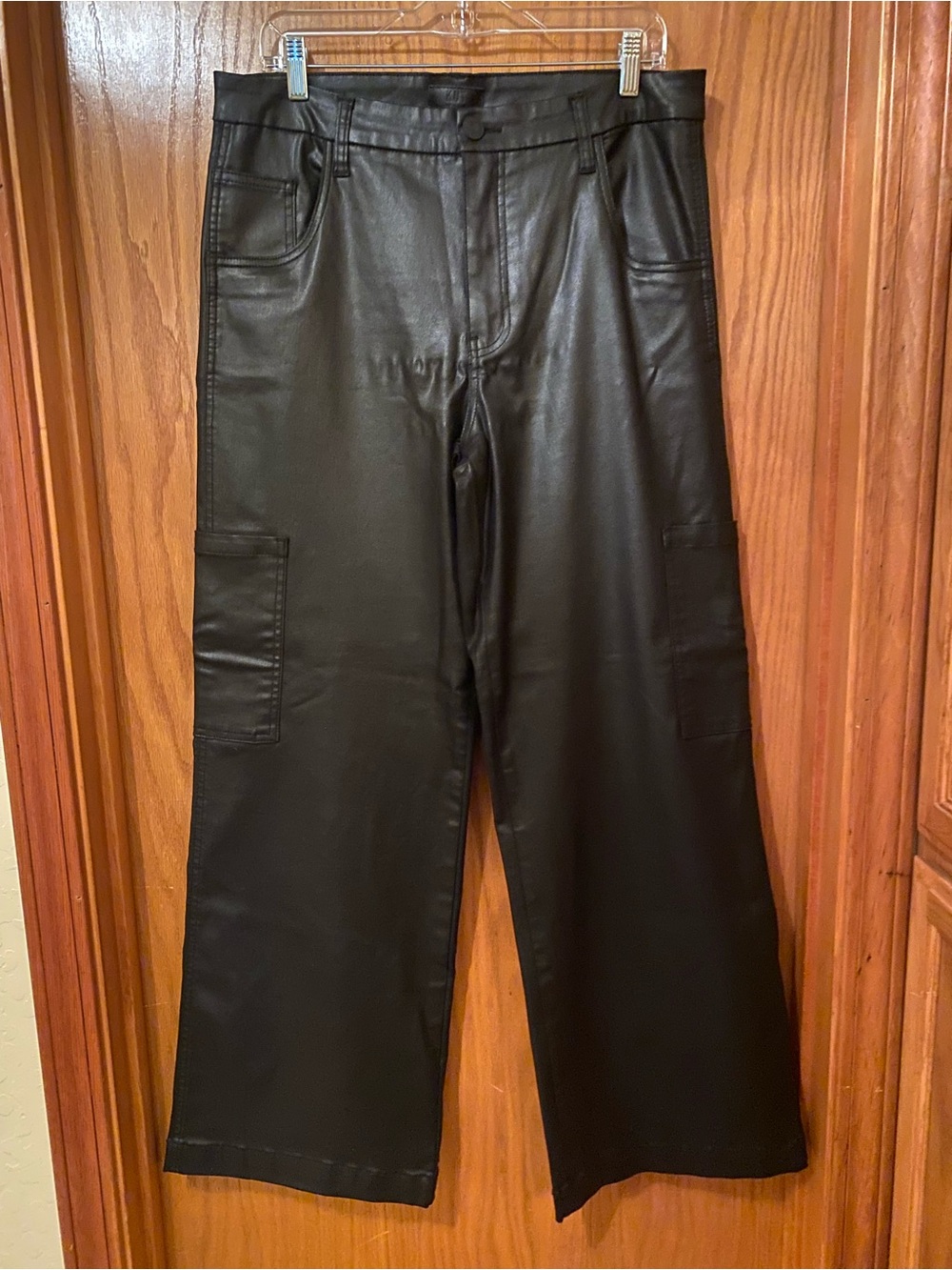 Kut From The Kloth Black Faux Leather Wide Leg Pants - Size 12